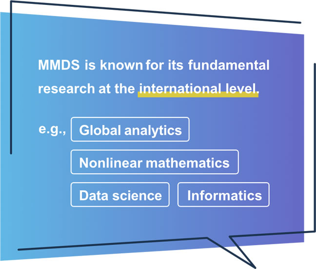 MMDS is known for its fundamental research at the international level.